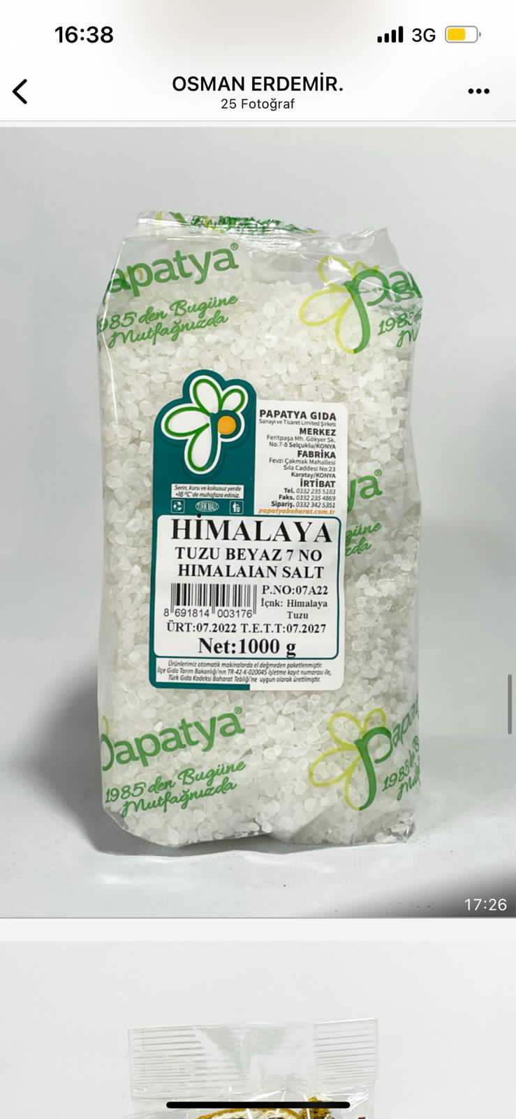 Papatya Himalaya Tuzu Beyaz